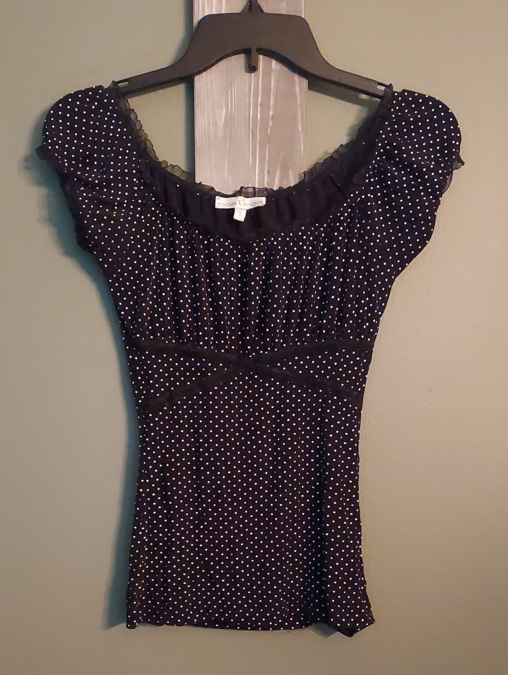 Moa Moa Black and White Polka Dot Top Indie Sleaze